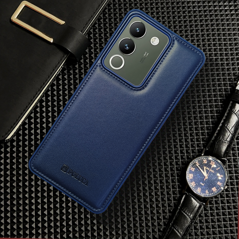 Prime Leather Dark Blue Leather Case for Vivo Y200