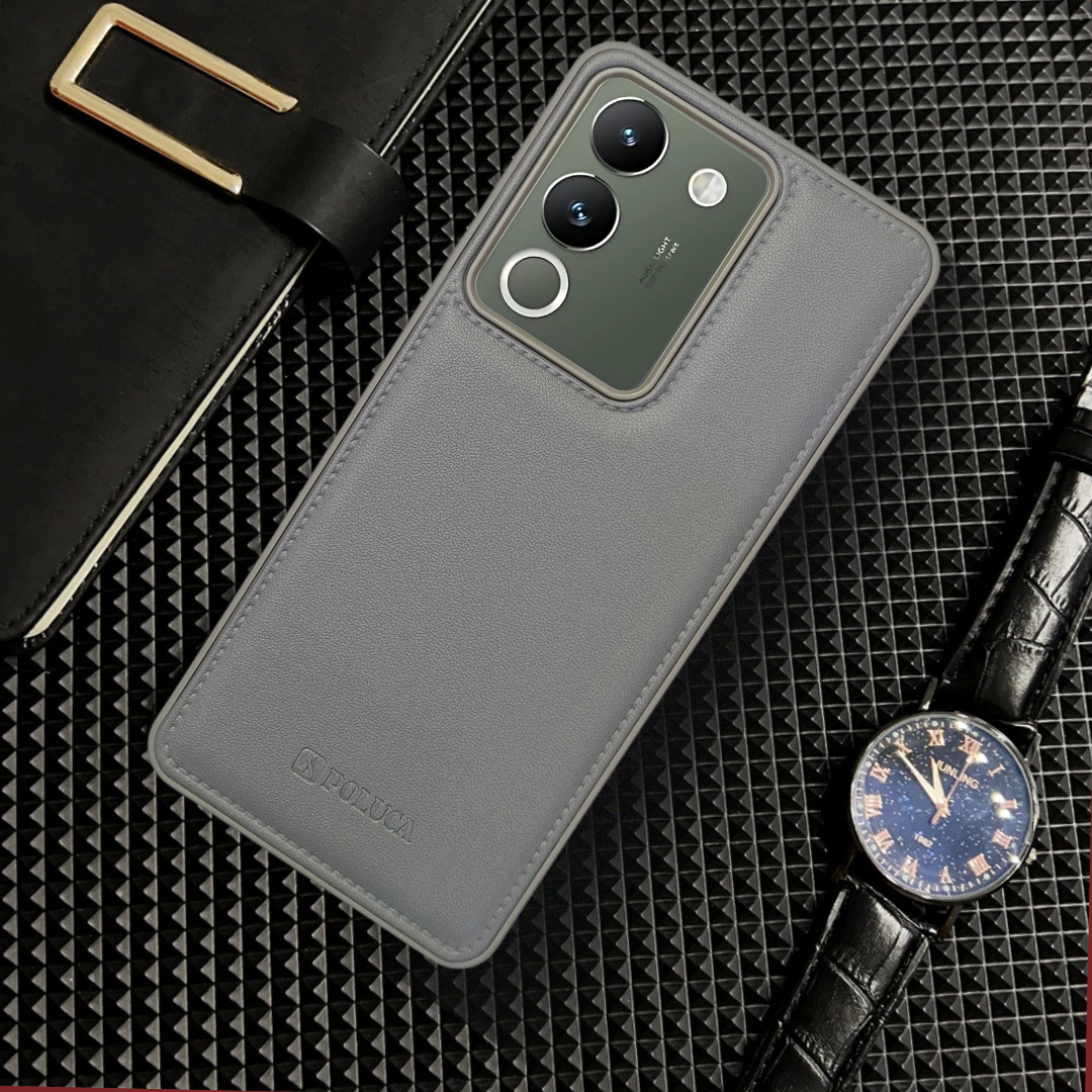Prime Leather Grey Leather Case for Vivo Y200
