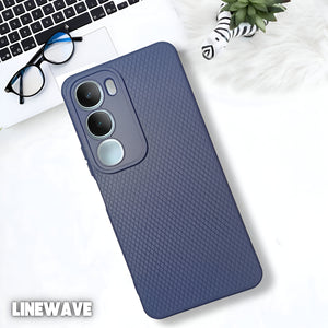 Dark Blue Line Wave Silicone Case for Vivo Y29