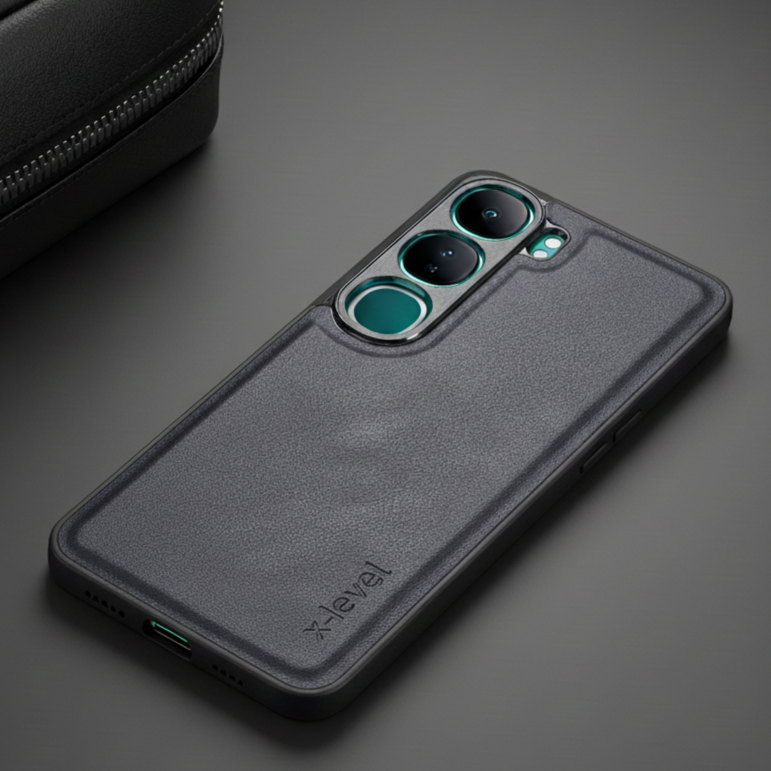 X-LEVEL Black Leather Case for Vivo Y300
