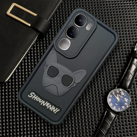 Black SHOUNENN BULLDOG Silicone case for Vivo Y300