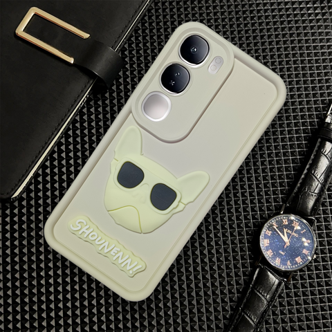Cream SHOUNENN BULLDOG Silicone case for Vivo Y300