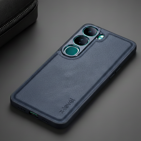 X-LEVEL Dark Blue Leather Case for Vivo Y300