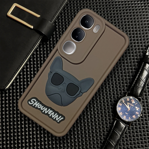 Dark Brown SHOUNENN BULLDOG Silicone case for Vivo Y300