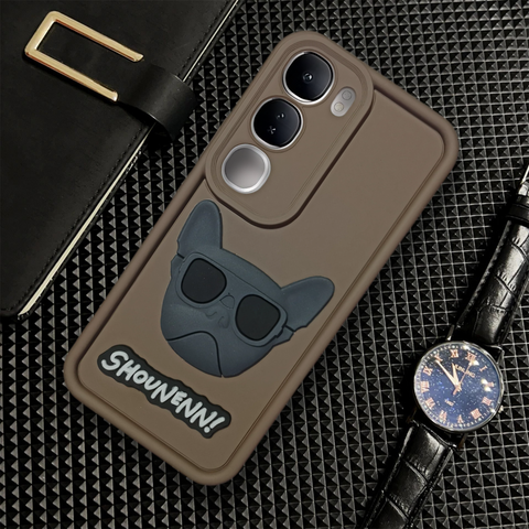 Dark Brown SHOUNENN BULLDOG Silicone case for Vivo Y300