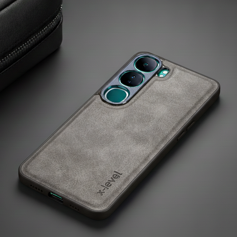 X-LEVEL Grey Leather Case for Vivo Y300