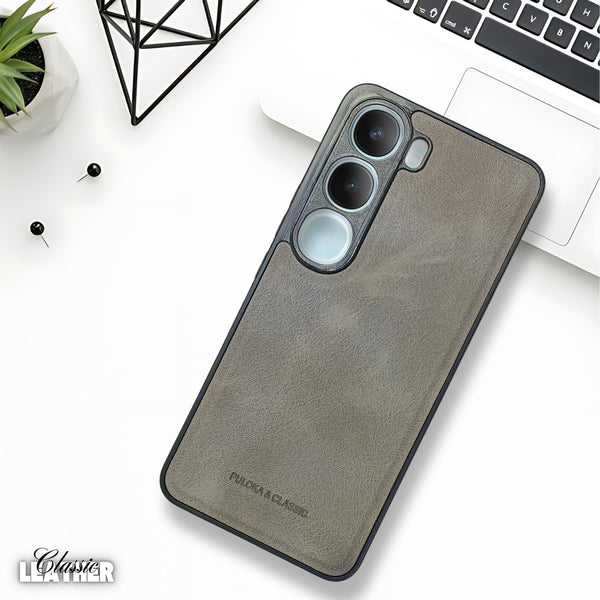 Grey Classic Leather Case for Vivo Y300