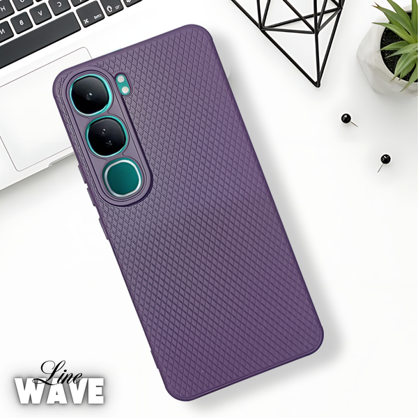 Deep Purple Line Wave Silicone Case for Vivo Y300