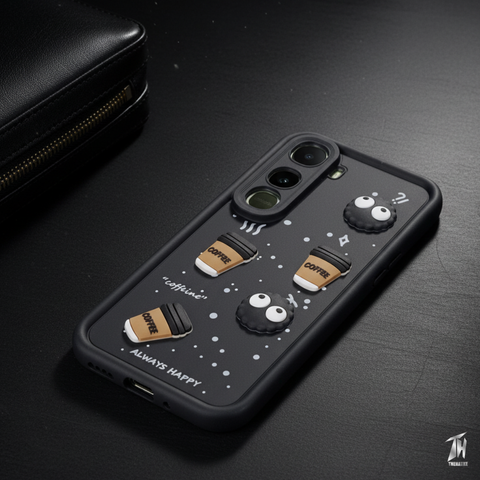 Black COFFEE (ALWAYS HAPPY) Silicone case for Vivo Y400