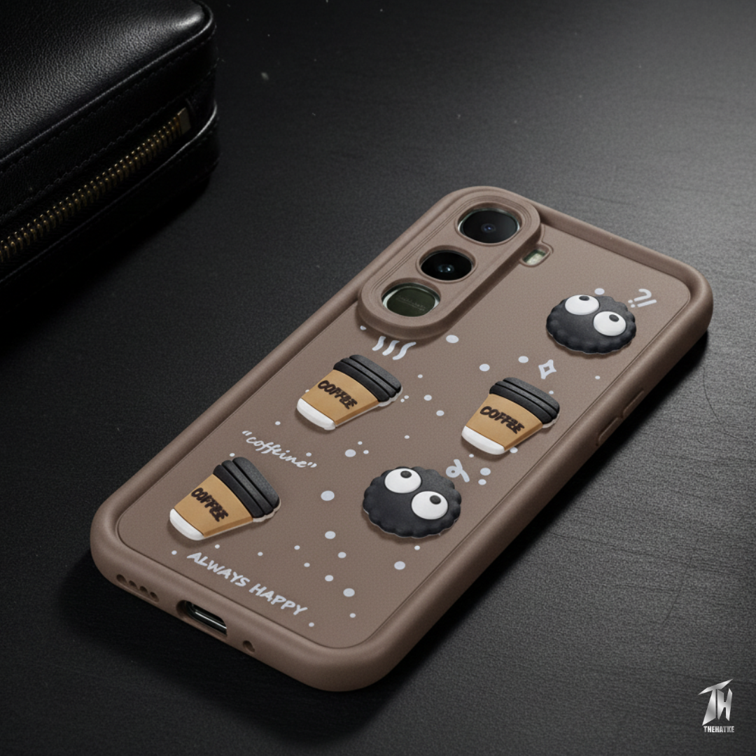 Brown COFFEE (ALWAYS HAPPY) Silicone case for Vivo Y400