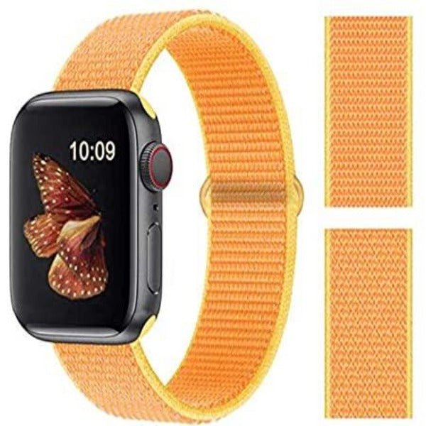 Yellow Border Nylon Strap For Apple Watch Series 7 (42mm/44mm/45mm/46mm/49mm) - The Hatke