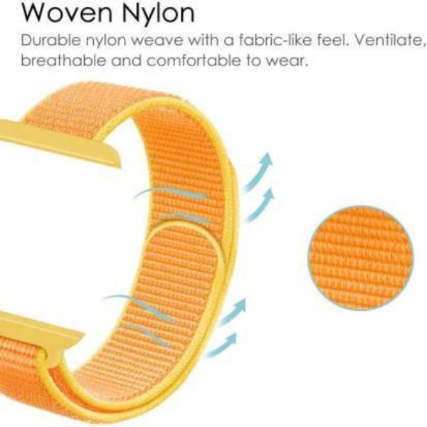 Yellow Border Nylon Strap For Apple Watch Series 7 (42mm/44mm/45mm/46mm/49mm) - The Hatke
