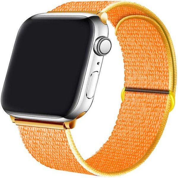 Yellow Border Nylon Strap For Apple Watch Series 7 (42mm/44mm/45mm/46mm/49mm) - The Hatke