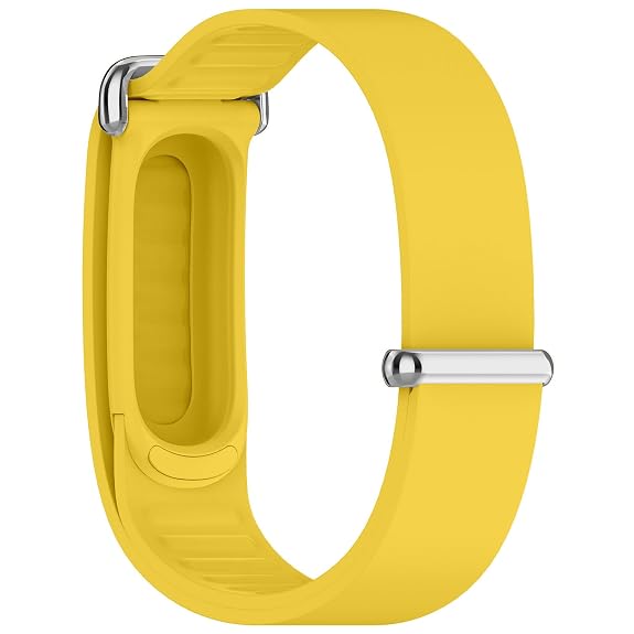 Yellow Hard Metal Lock Silicone Strap For Google Fitbit Air - The Hatke