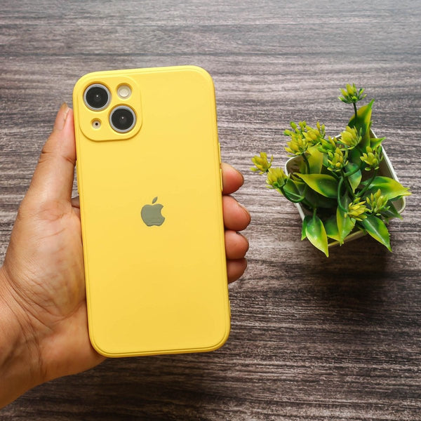 Yellow Original Camera Silicone case for Apple iphone 15 - The Hatke
