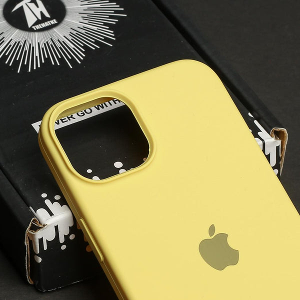 Yellow Original Silicone case for Apple iphone 14 Plus - The Hatke