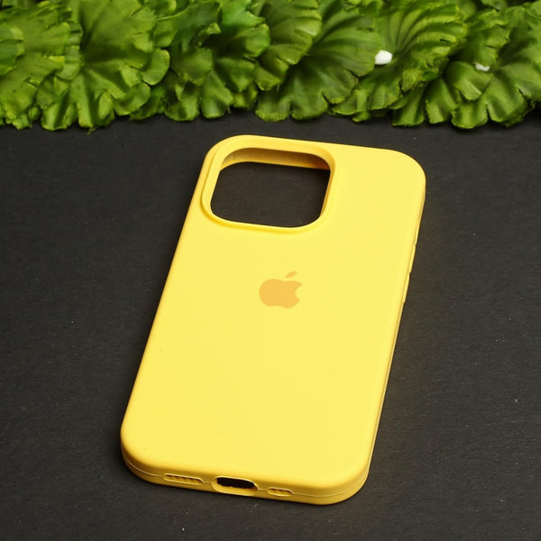 Yellow Original Silicone case for Apple iphone 15 Pro - The Hatke