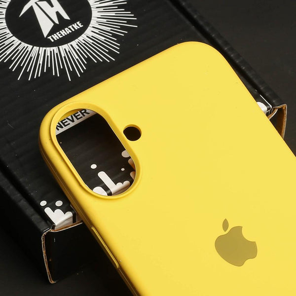 Yellow Original Silicone case for Apple iphone 16 Plus - The Hatke
