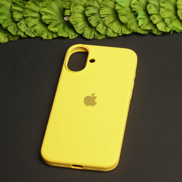 Yellow Original Silicone case for Apple iphone 16 Plus - The Hatke