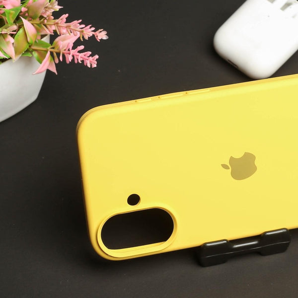Yellow Original Silicone case for Apple iphone 16 Plus - The Hatke