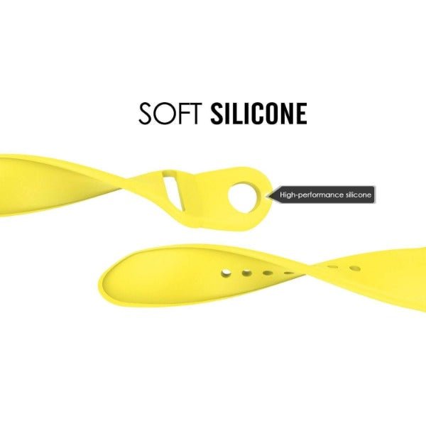 Yellow Plain Silicone Strap For Apple Watch Series 1 (38mm/40mm/41mm) - The Hatke