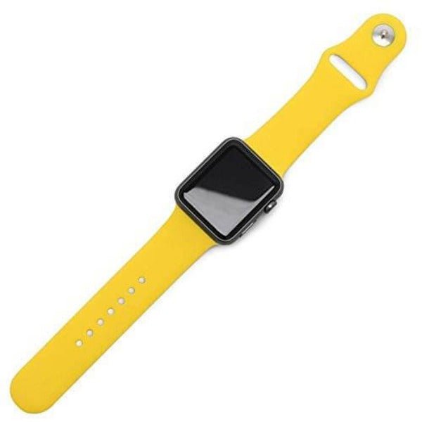 Yellow Plain Silicone Strap For Apple Watch Series 5 (38mm/40mm/41mm) - The Hatke