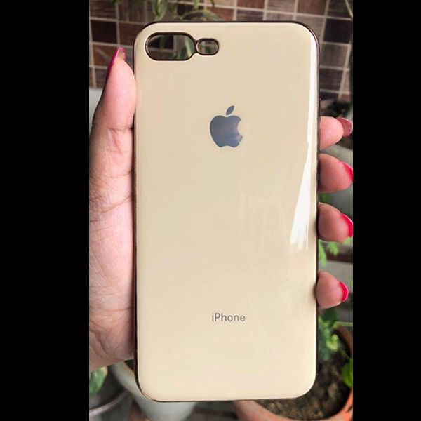 Golden Border mirror Silicone case for Apple iphone 7 plus
