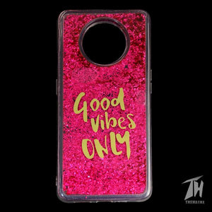 Dark Pink Good Vibes Glitter Case For Oneplus 7tDark Pink Good Vibes Glitter Case For Oneplus 7t