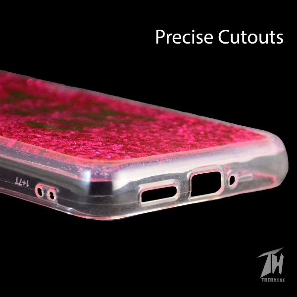 Dark Pink Good Vibes Glitter Case For Oneplus 7t