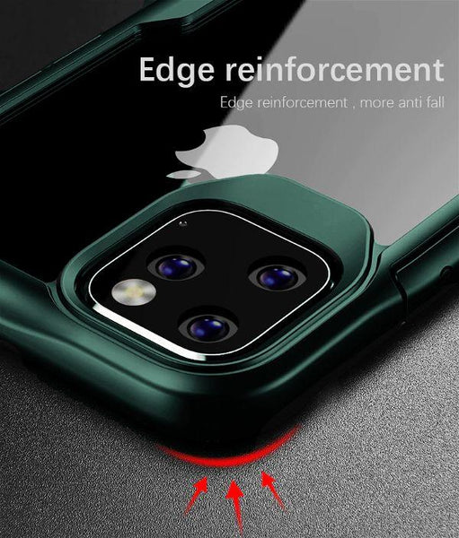 Green Shockproof Transparent Silicone Case for Apple iphone 11 pro