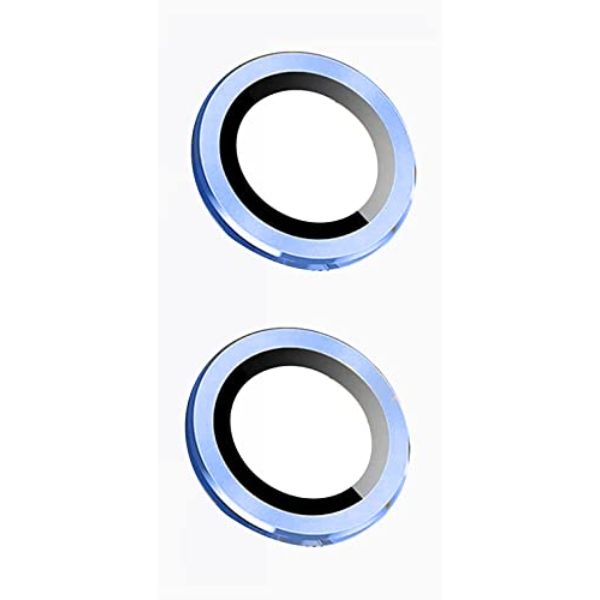 Blue Metallic camera ring lens guard for Apple iphone 14
