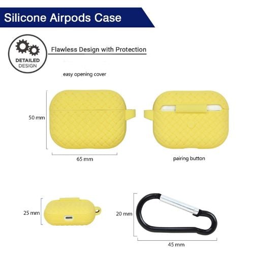 Yellow Stylish Silicone Case For Apple Airpods 3