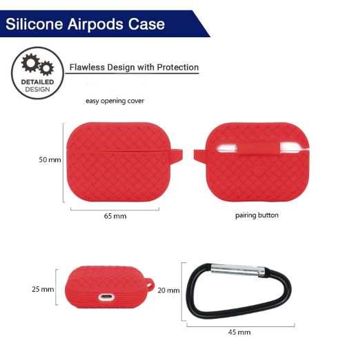 Red Stylish Silicone Case For Apple Airpods Pro