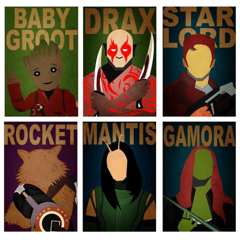 GUARDIANS OF GALAXY 6 POSTERS COMBO