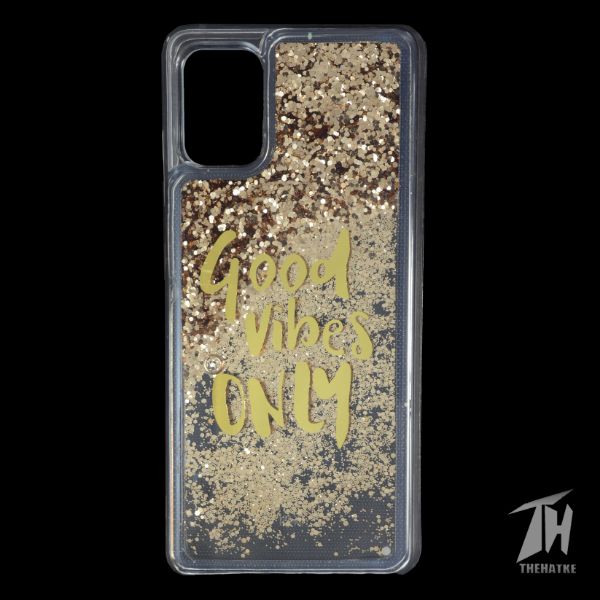 Brown Good vibes water glitter silicon case for Samsung m31s