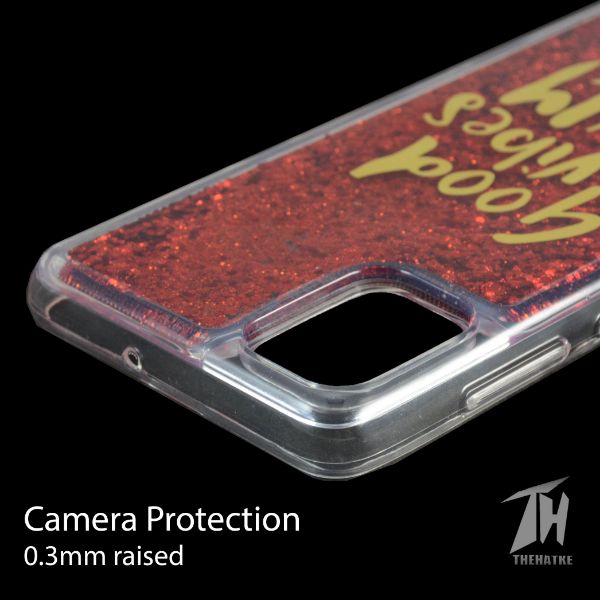 Red Good vibes Glitter Case for Samsung m31s