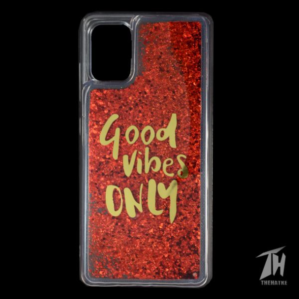 Red Good vibes Glitter Case for Samsung A51