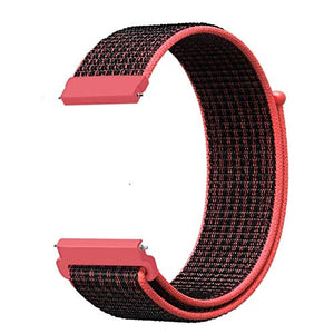 Stripes Red Nylon Strap For Smart Watch 20mm