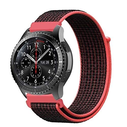 Stripes Red Nylon Strap For Smart Watch 22mm