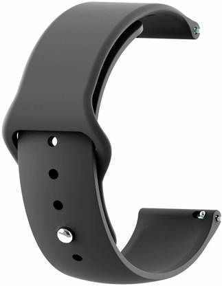 Black Plain Silicone Strap For Smart Watch (22mm)