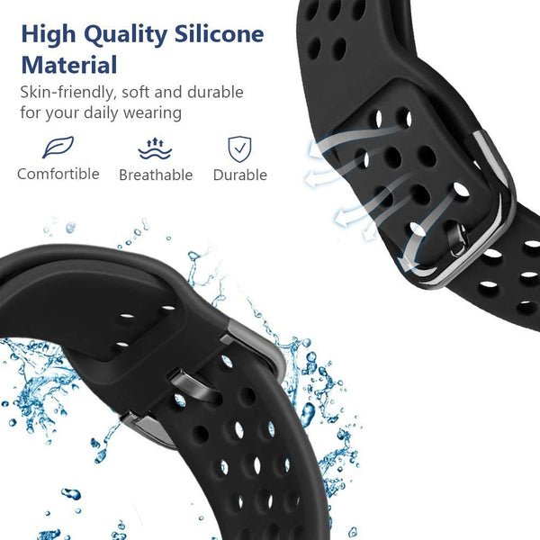 Blue Black Dotted Silicone Strap For Smart Watch 20mm