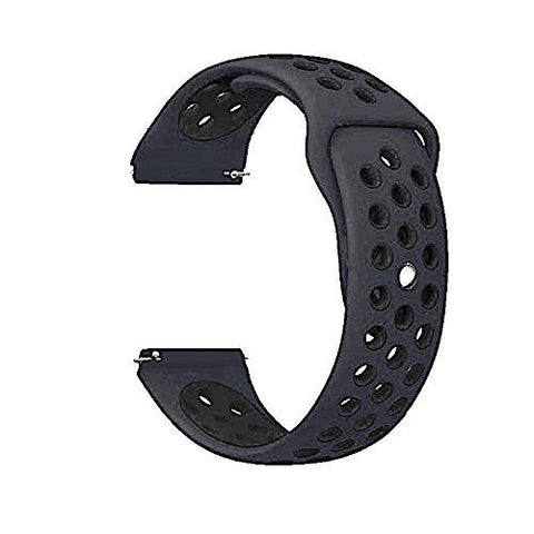 Blue Black Dotted Silicone Strap For Smart Watch 22mm