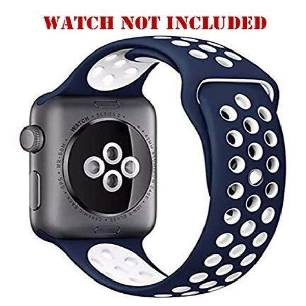 Blue White Dotted Silicone Strap For Apple Iwatch (38mm/40mm)
