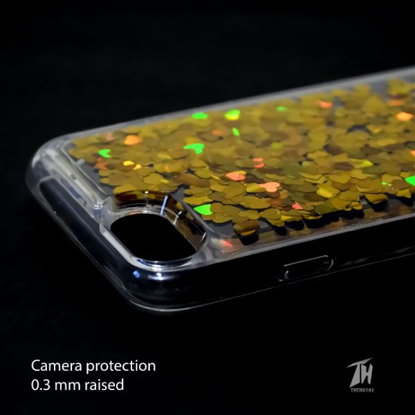 Golden Glitter Heart Case For Apple iphone SE 2