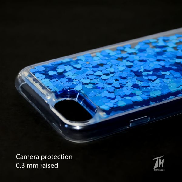 Blue Glitter Heart Case For Apple iphone 8