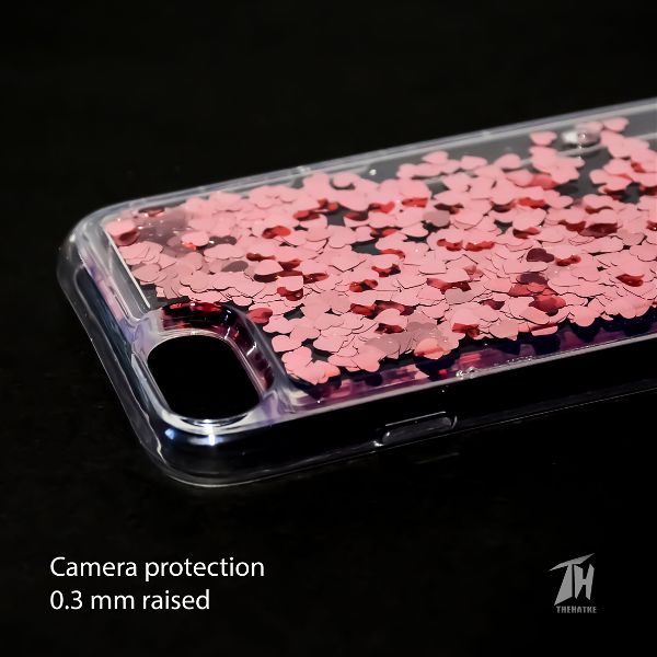 Pink Glitter Heart Case For Apple iphone 8