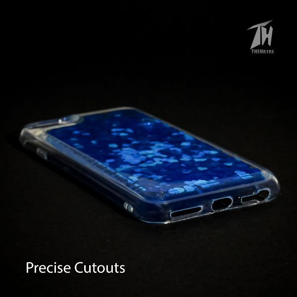 Blue Glitter Heart Case For Apple iphone 7