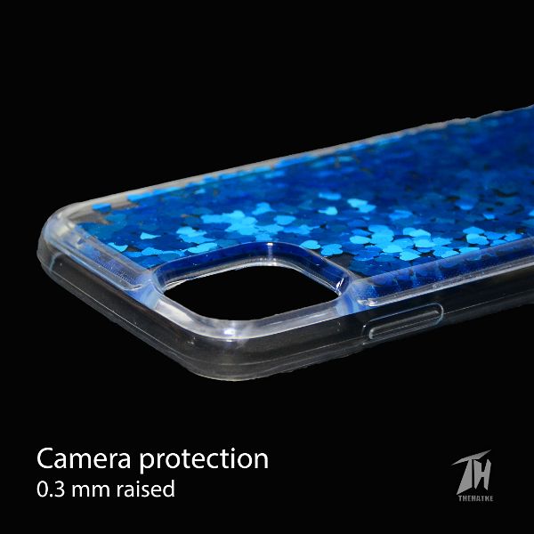 Blue Glitter Heart Case For Apple iphone 11