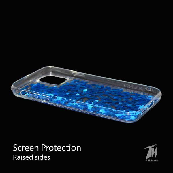 Blue Glitter Heart Case For Apple iphone 11 pro