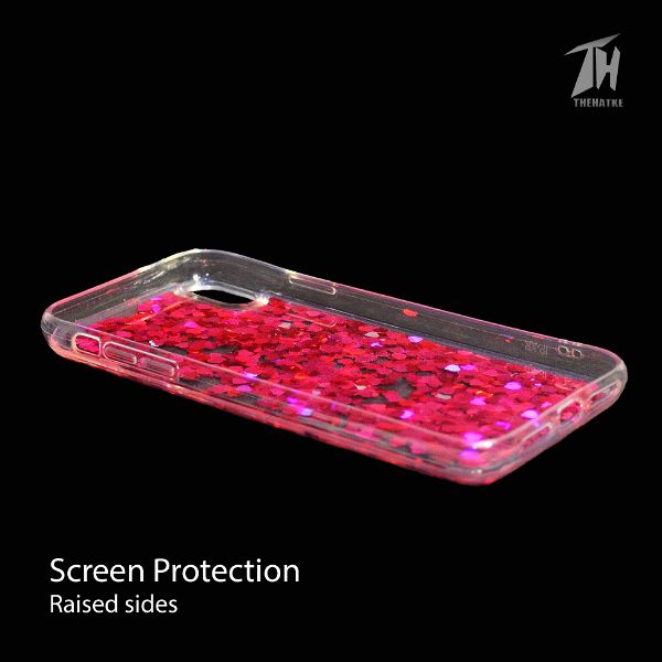 Dark Pink Glitter Heart Case For Apple iphone XR